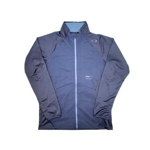 Oakley Performance Fit Full Zip Jacket Black Blue Large NWT Lightweight Athletic